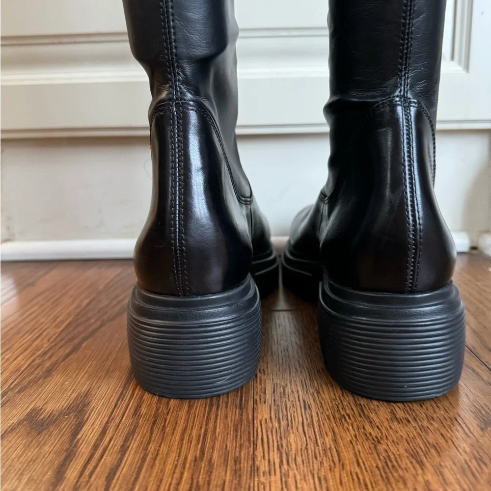$550 PAUL GREEN Osborne Over the Knee Boot LEATHER CHUNKY BLACK